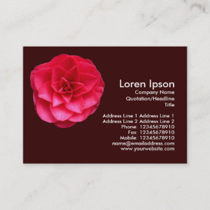 Tarjeta De Visita Camelia Roja - Marrón oscuro