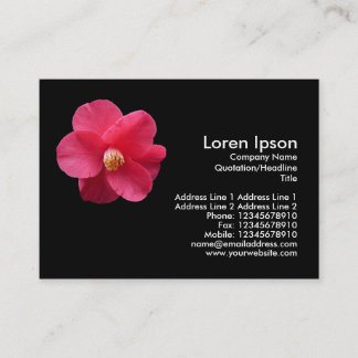 Tarjeta De Visita Camelia Roja - Negro