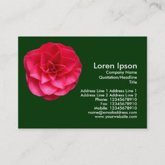 Tarjeta De Visita Camelia Roja - Verde oscuro