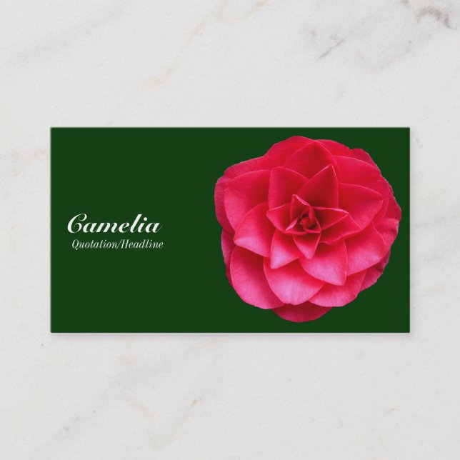 Tarjeta De Visita Camelia Roja - Verde oscuro 003300 (Anverso)