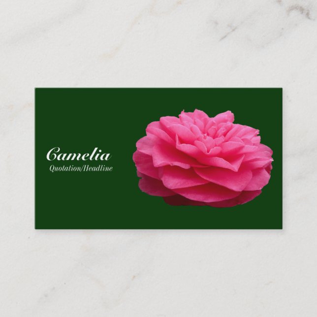 Tarjeta De Visita Camelia Roja - Verde oscuro 003300 (Anverso)
