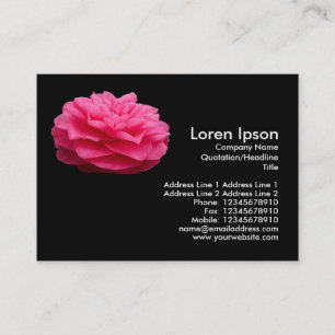 Tarjeta De Visita Camelia rosa 3 - Negro