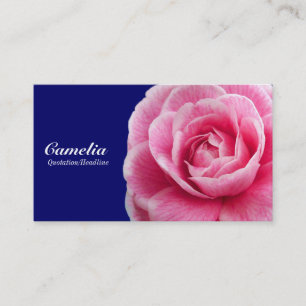Tarjeta De Visita Camelia rosa II - Azul marino 000066