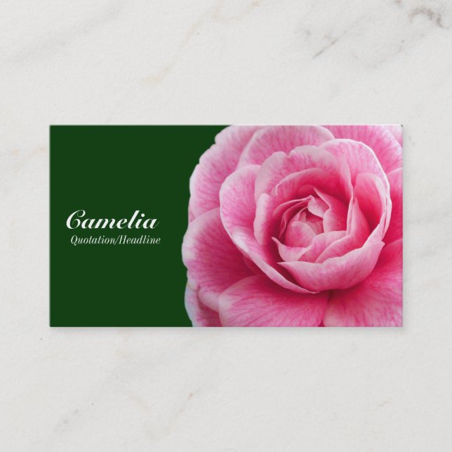 Tarjeta De Visita Camelia rosa II - Verde oscuro 003300 (Anverso)