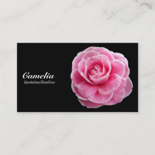 Tarjeta De Visita Camelia rosa - Negro