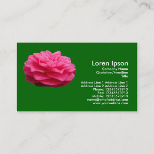 Tarjeta De Visita Camelia rosa - Verde de hierba