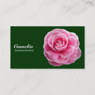 Tarjeta De Visita Camelia rosa - Verde oscuro 003300