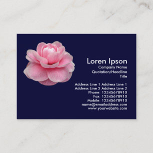 Tarjeta De Visita Camelia rosado - azul marino