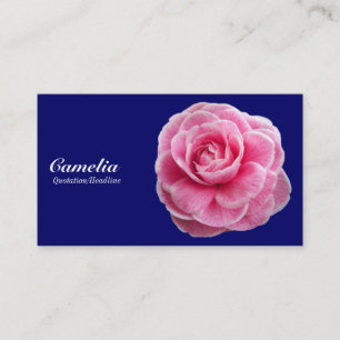 Tarjeta De Visita Camelia rosado - azul marino 000066