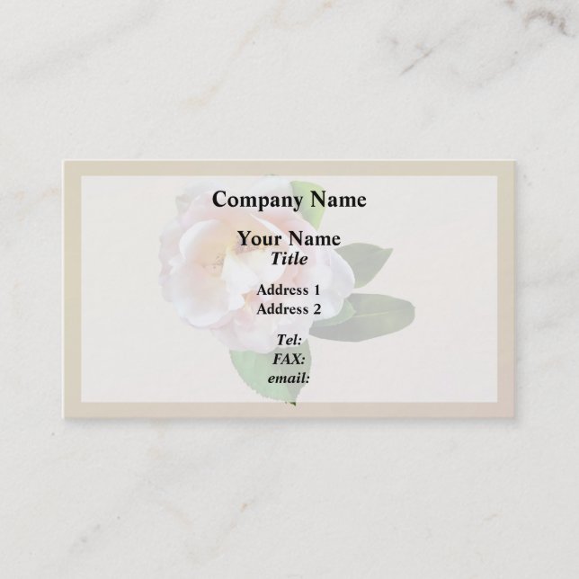 Tarjeta De Visita Camellia rosa pálido (Anverso)