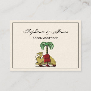 Tarjeta De Visita Camello Heráldico Palma Árbol Color Escudo de Arma