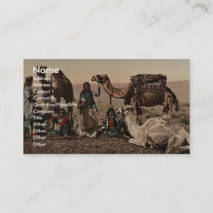 Tarjeta De Visita Camellos que paran en el desierto, vintage pH de