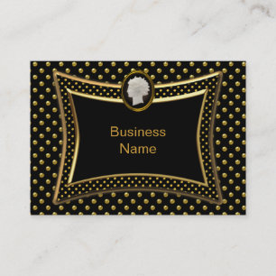 Tarjeta De Visita Cameo Black Gold Spot Elegant Business