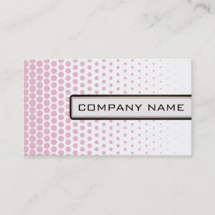 Tarjeta De Visita Cameo Punto Polka Rosa Elegante Blanco Moderno
