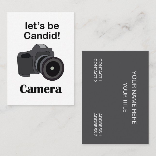 Tarjeta De Visita Camera Professional Candid Photographer (Anverso / Reverso)