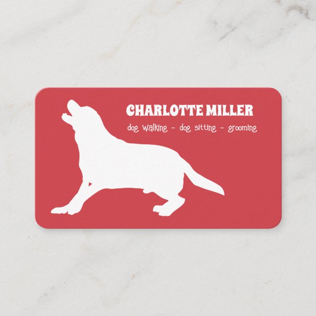 Tarjeta De Visita Caminando perros Grooming Perro niñera Cuidados de (Anverso)