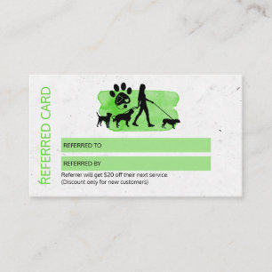 Tarjeta De Visita Caminante de perros Chica/Sentada de cuidado de ma