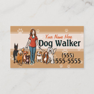Tarjeta De Visita Caminante del perro del perro que camina que