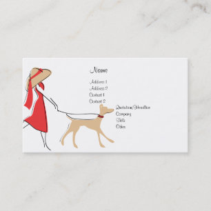 Tarjeta De Visita Caminante elegante del perro