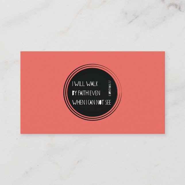 Tarjeta De Visita Caminaré por la fe (Anverso)