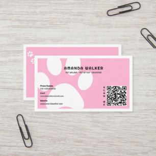Tarjeta De Visita Caminata de Mascota de código QR para caramelos de