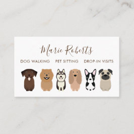 Tarjeta De Visita Caminata de perro, sentada de Mascotas, cuidado de