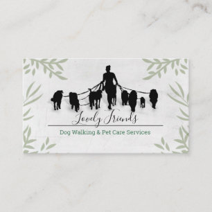 Tarjeta De Visita Caminata de perro y servicios de cuidado de mascot