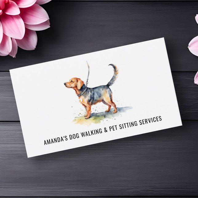 Tarjeta De Visita Caminata de perros y acuarela de los servicios de  (Subido por el creador)