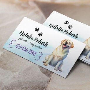 Tarjeta De Visita Caminata de perros y sitio de Mascotas Feliz acuar