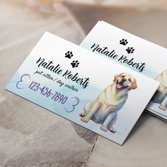 Tarjeta De Visita Caminata de perros y sitio de Mascotas Feliz acuar (Subido por el creador)