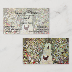Tarjeta De Visita Camino del jardín con gallinas de Gustav Klimt