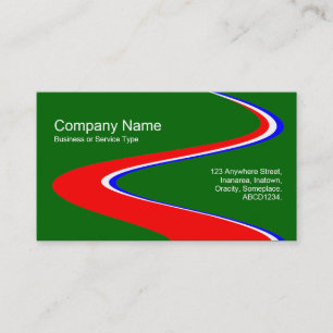 Tarjeta De Visita Camino ZigZag - Rojo, Blanco y Azul - Sobre Verde