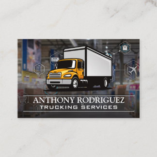 Tarjeta De Visita Camión amarillo | Almacén logístico