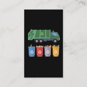 Tarjeta De Visita Camión de basura reciclaje de basura para niños