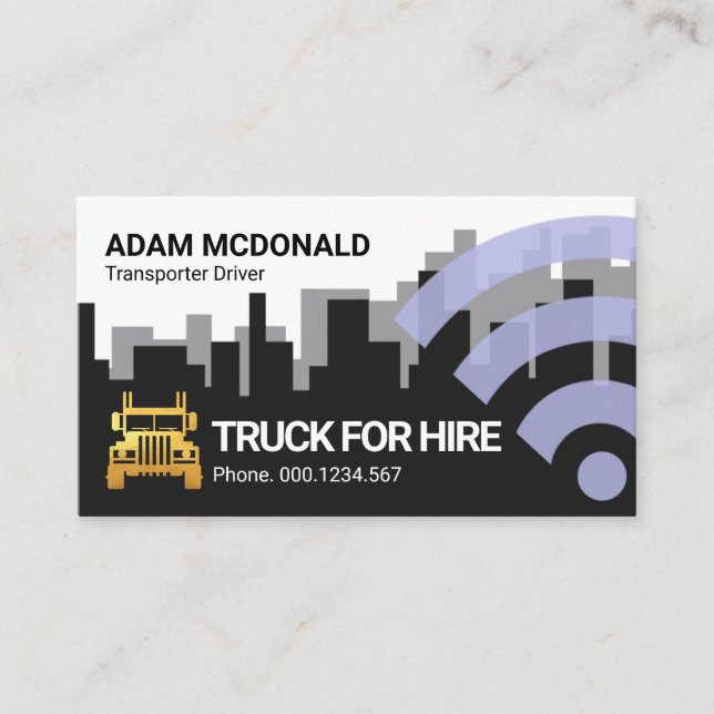 Tarjeta De Visita Camión De Búsqueda De Banda De Radio CB De Alquile (Anverso)