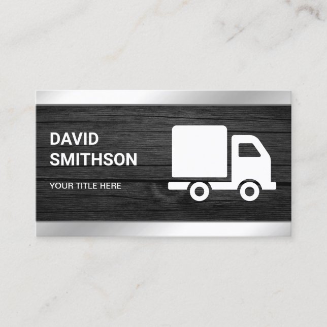 Tarjeta De Visita Camión de Carga de Transporte Logístico de Madera  (Anverso)