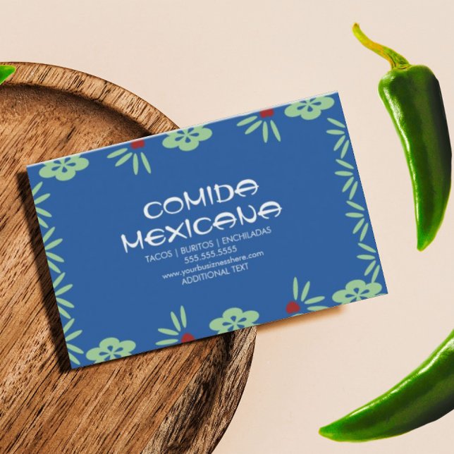 Tarjeta De Visita Camión de comida Comida Mexicana Papel Picado (Subido por el creador)