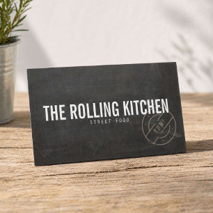 Tarjeta De Visita Camión de comida rústico pizarra