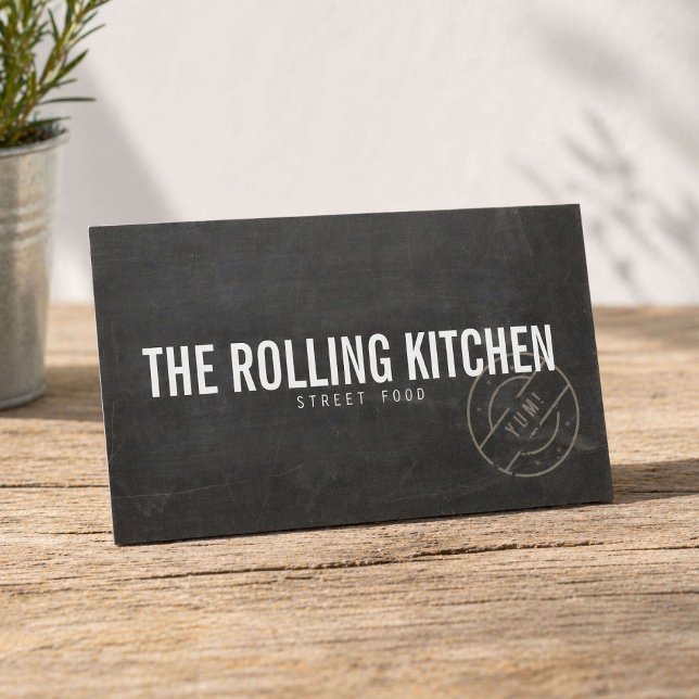 Tarjeta De Visita Camión de comida rústico pizarra (Subido por el creador)