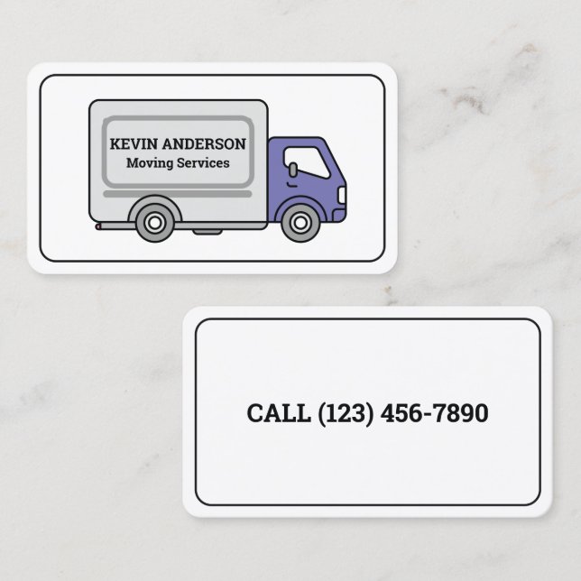 Tarjeta De Visita Camión de compañía móvil (Anverso / Reverso)