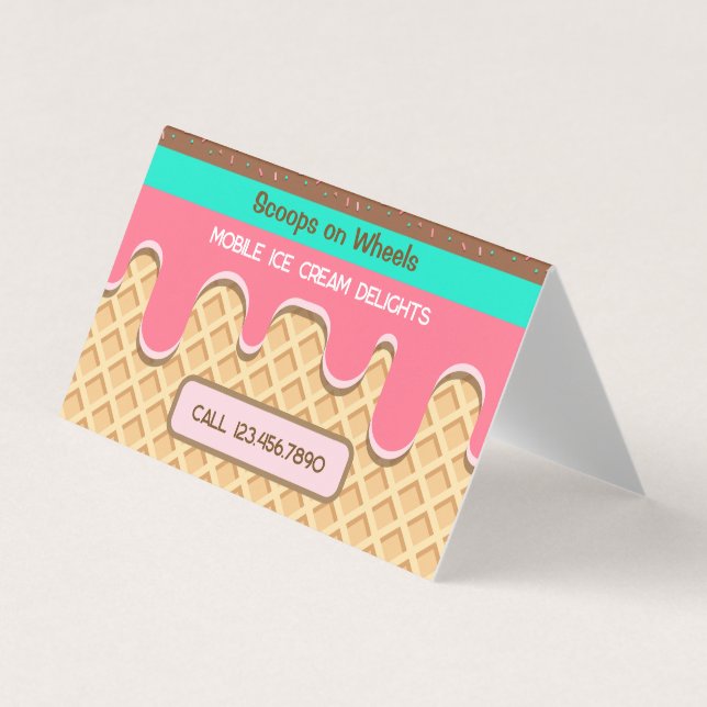 Tarjeta De Visita Camión de crema de hielo (Anverso)