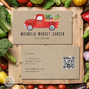 Tarjeta De Visita Camión de granja orgánica verduras mercado de agri