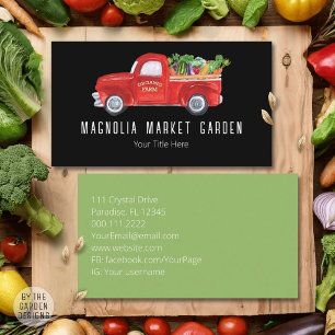 Tarjeta De Visita Camión de granja orgánica verduras mercado de agri