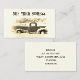 Tarjeta De Visita Camión de granja Sepia Brown, un pueblo rústico