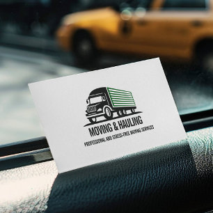 TARJETA DE VISITA CAMIÓN DE MUDANZA Y TRANSPORTE PROFESIONAL VERDE