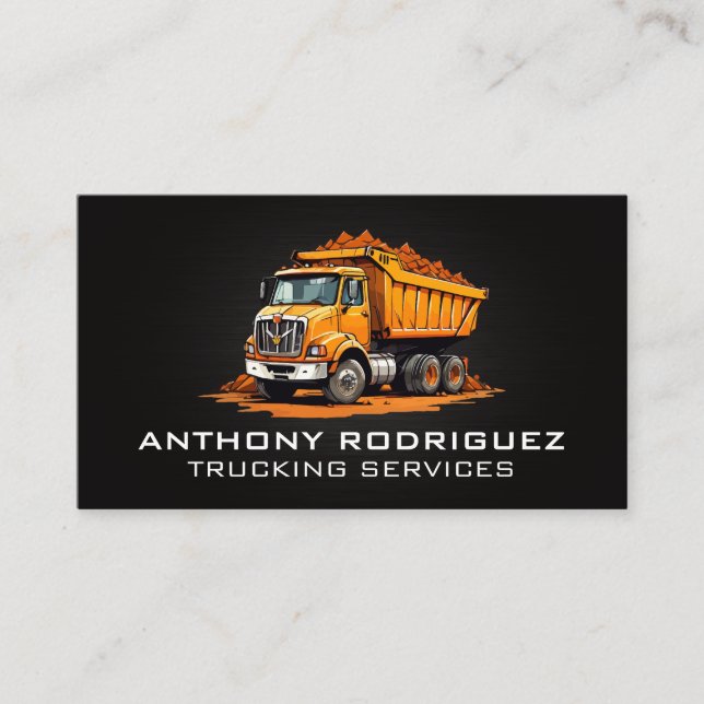 Tarjeta De Visita Camión de obras de construcción de artículos en br (Anverso)