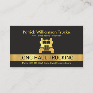 Tarjeta De Visita Camión de oro Faux Gold Long Haul Truck