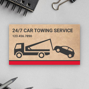 Tarjeta De Visita Camión de remolque para automóviles Brown Rustic K