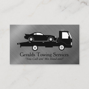 Tarjeta De Visita Camión de remolque transportando coche Servicios