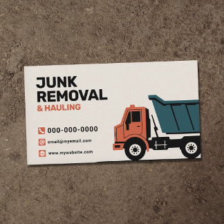 Tarjeta De Visita Camión de Volteo - Eliminación de Basura y Transpo